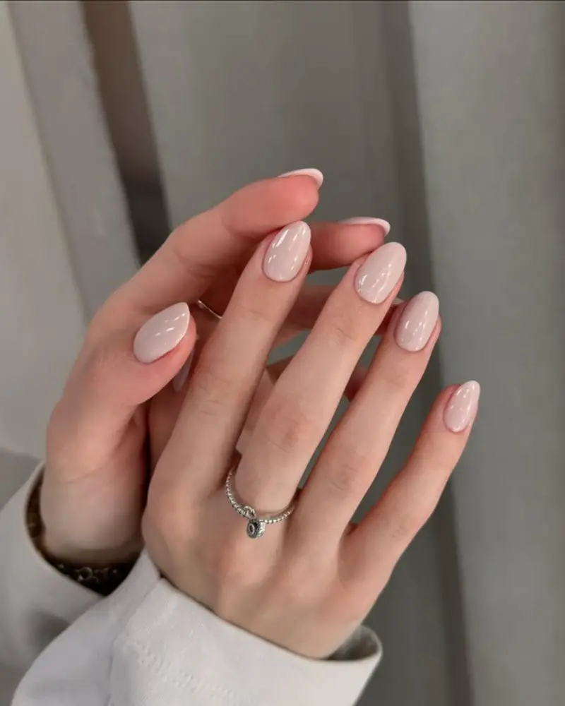Short Square Sheer Nude French Tip Glossy Nails, Everyday Version Short Square Sheer Nude French Tip Glossy Nails, Everyday Version — Classy Clean Girl Nails