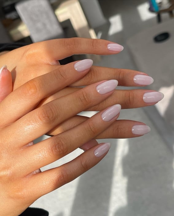 Short Almond Sheer Milky Pink Nude Glossy Nails, Everyday Version Short Almond Sheer Milky Pink Nude Glossy Nails, Everyday Version — Classy Clean Girl Nails