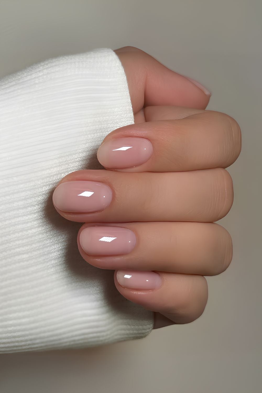 Short Oval Milky Pink Glossy Nails Short Oval Milky Pink Glossy Nails — Classy Clean Girl Nails