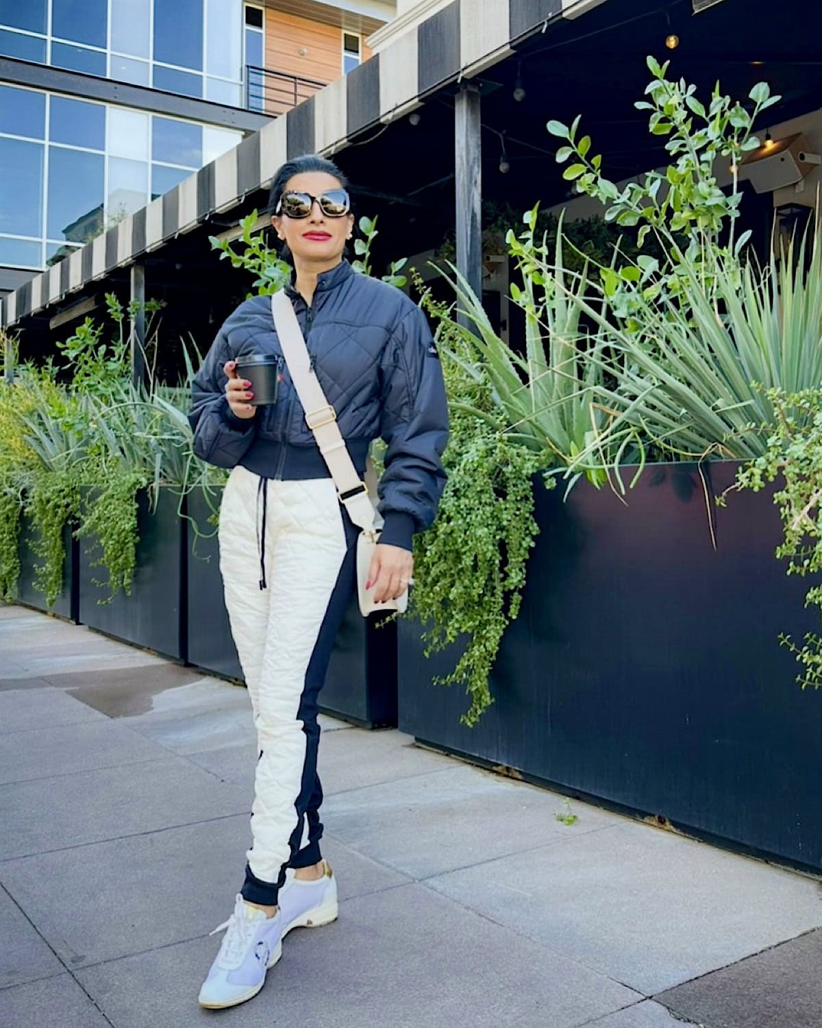 Color-blocked Pants with a Bomber Jacket for Athleisure Color-blocked Pants with a Bomber Jacket for Athleisure — Classy Comfy Outfits