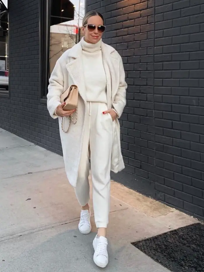 Monochromatic Cream Knit Set for Elevated Casual Wear Classy Comfy Outfits