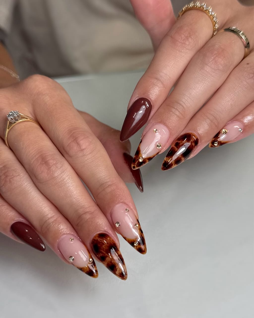 Long Stiletto Leopard Print Rhinestone Nails Long Stiletto Leopard Print Rhinestone Nails — Classy Concert Nails