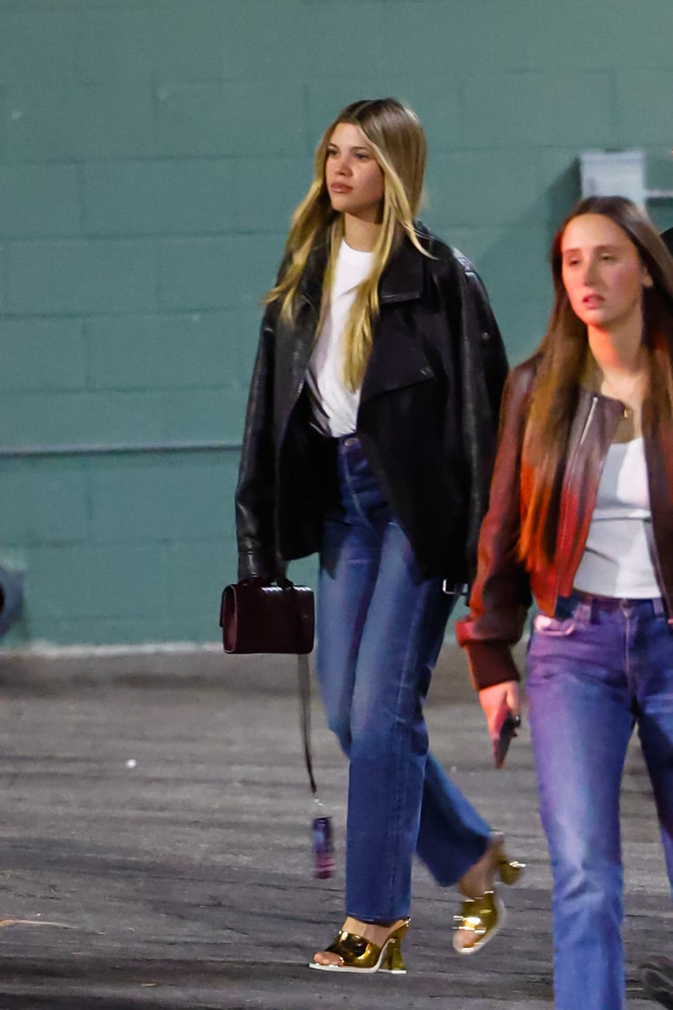 Black Leather Jacket With Straight-Leg Jeans Black Leather Jacket With Straight-Leg Jeans — Classy Concert Outfits