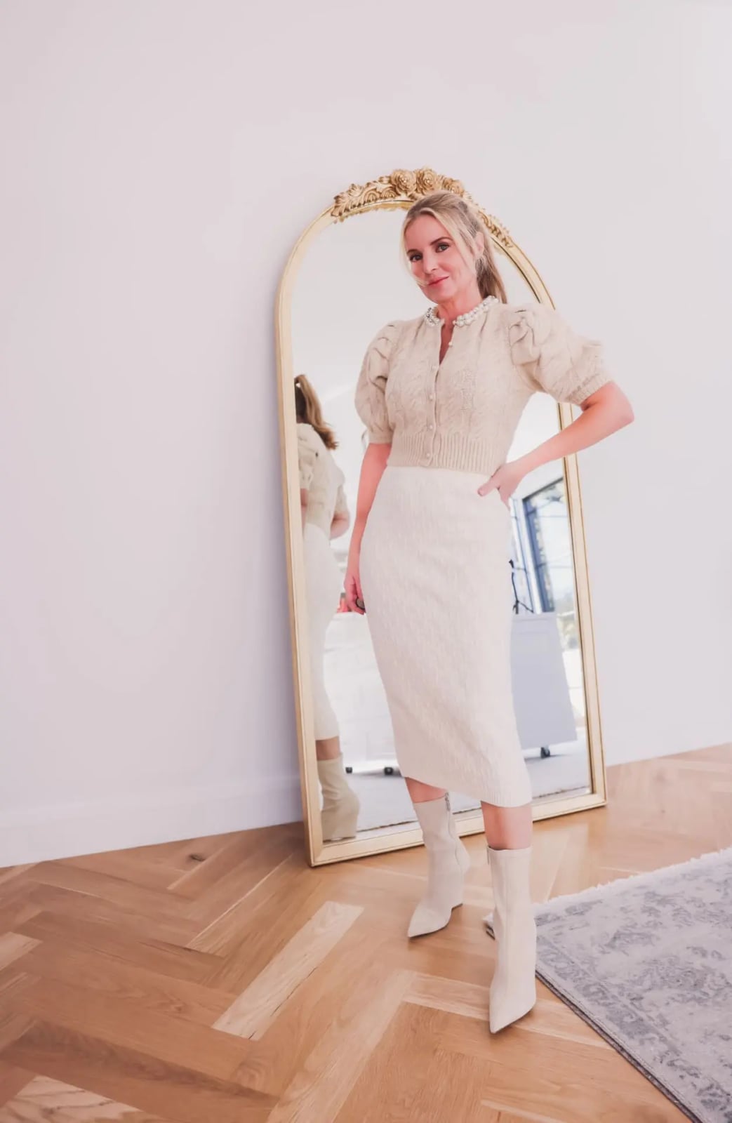 Cream Cardigan Pencil Skirt Set Cream Cardigan Pencil Skirt Set — Classy Coquette Outfits
