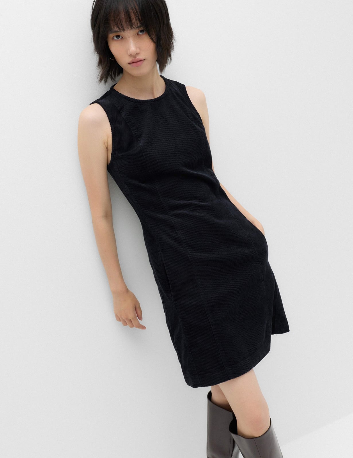 Black Sleeveless Corduroy Shift Dress Black Sleeveless Corduroy Shift Dress — Classy Corduroy Dress