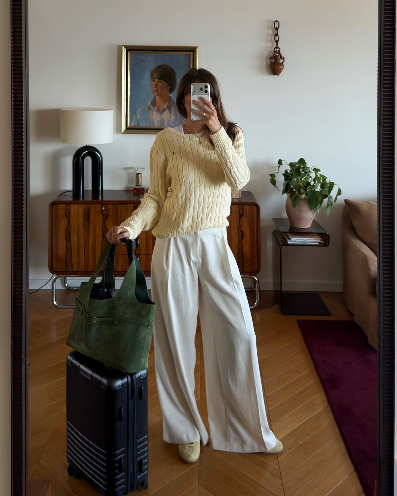 Cream Cable-Knit Sweater With Wide Leg Trousers Cream Cable-Knit Sweater With Wide Leg Trousers — Classy Cream Outfits