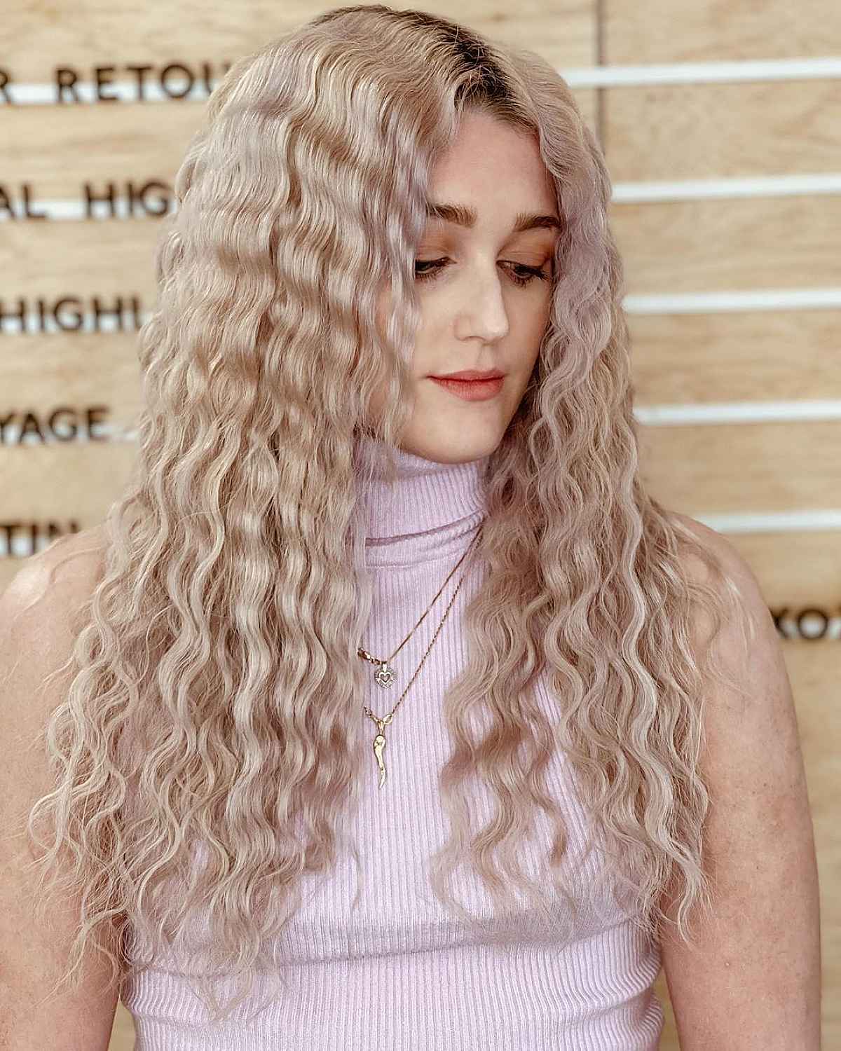 Ash Blonde With Pink Undertones Crimped Hair Ash Blonde With Pink Undertones Crimped Hair — Classy Crimped Hair