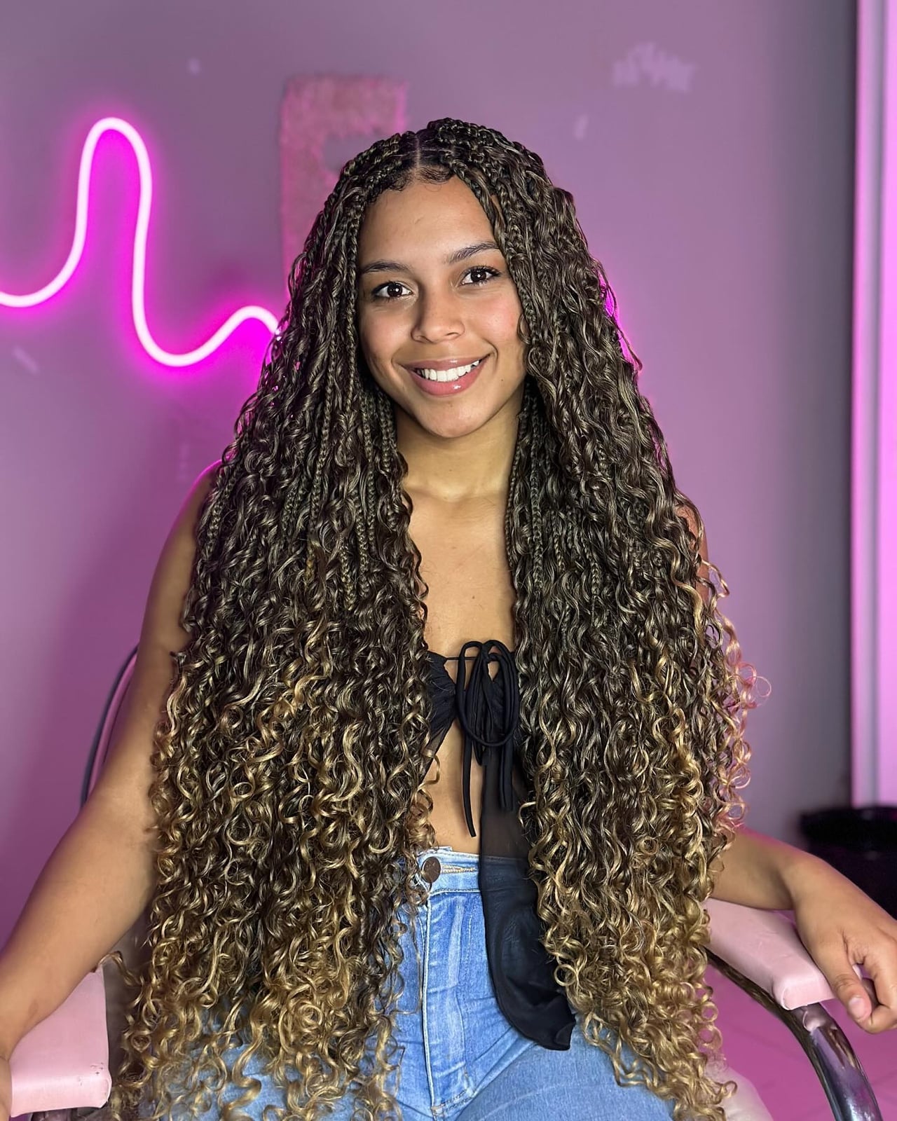Long Voluminous Ombre Curls — Classy Crochet Hair
