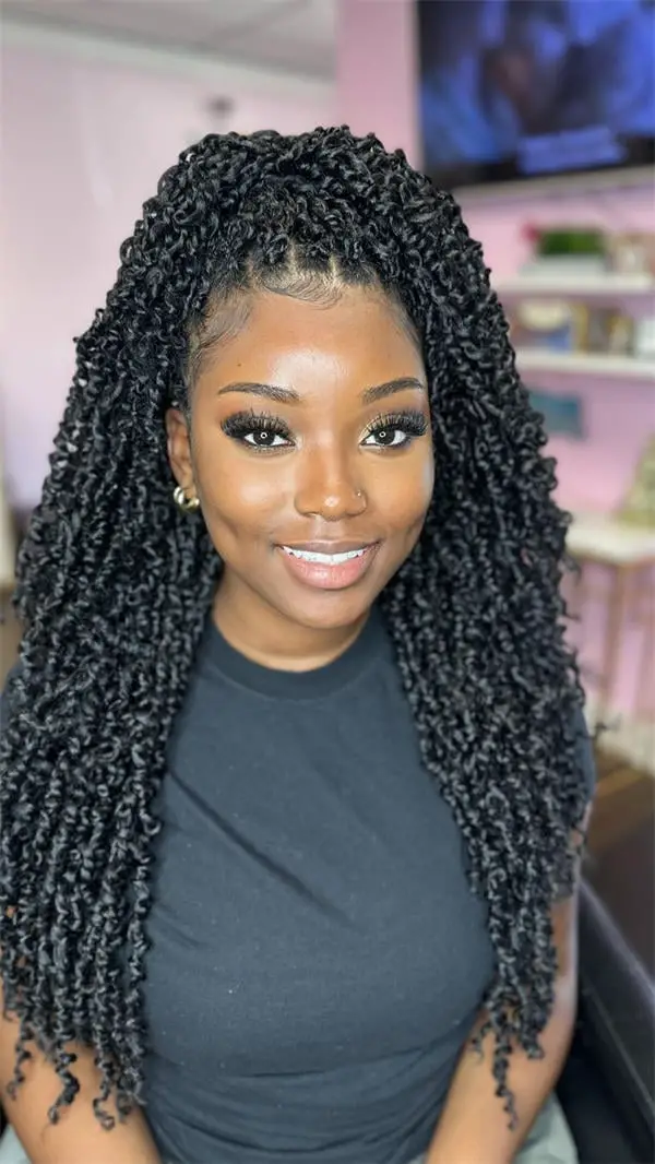Mid-Back Voluminous Wavy Black — Classy Crochet Hair