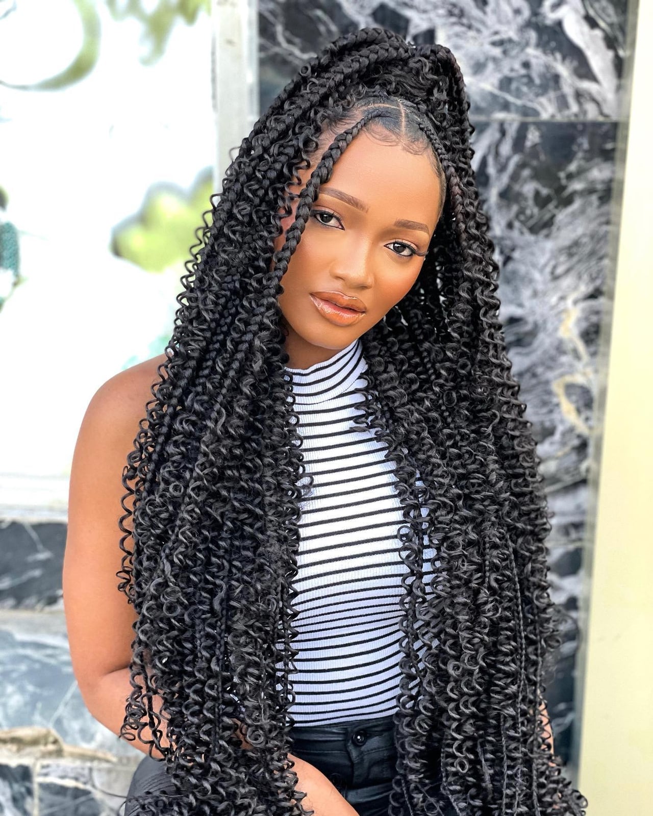 High Ponytail Crochet Braids With Tendrils — Classy Crochet Hair