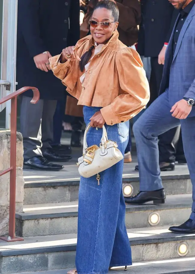 Tan Suede Jacket With Puffy Sleeves and Gold Heels — Classy Cropped Jacket Outfits