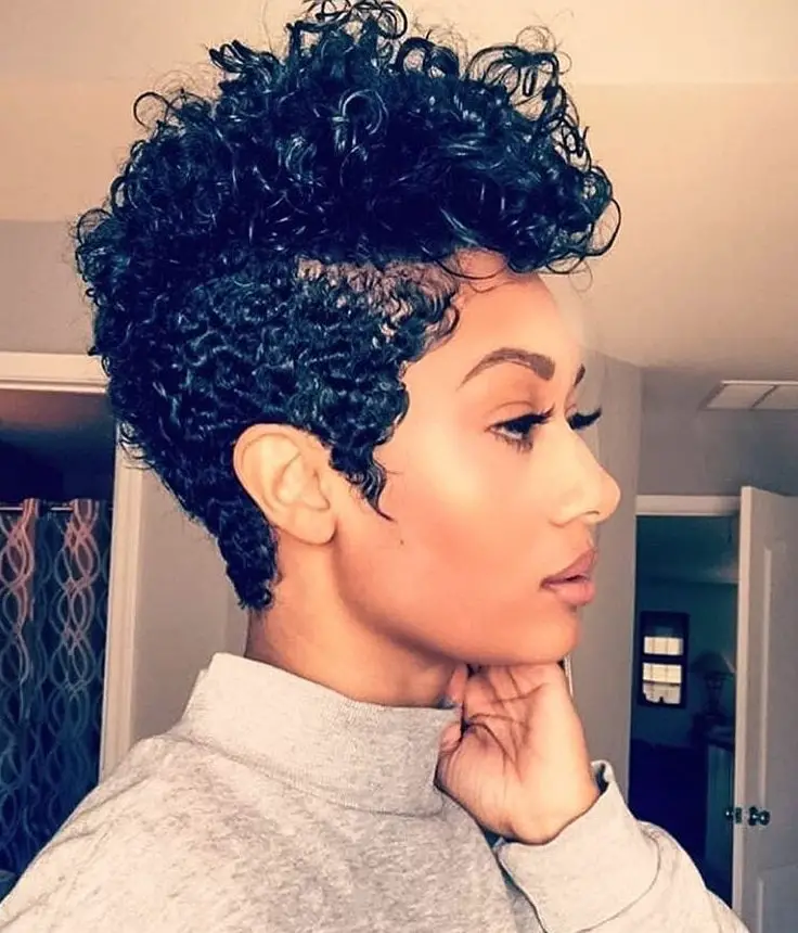 Black Curly Pixie With Undercut Black Curly Pixie With Undercut — Classy Curly Hair Cutting