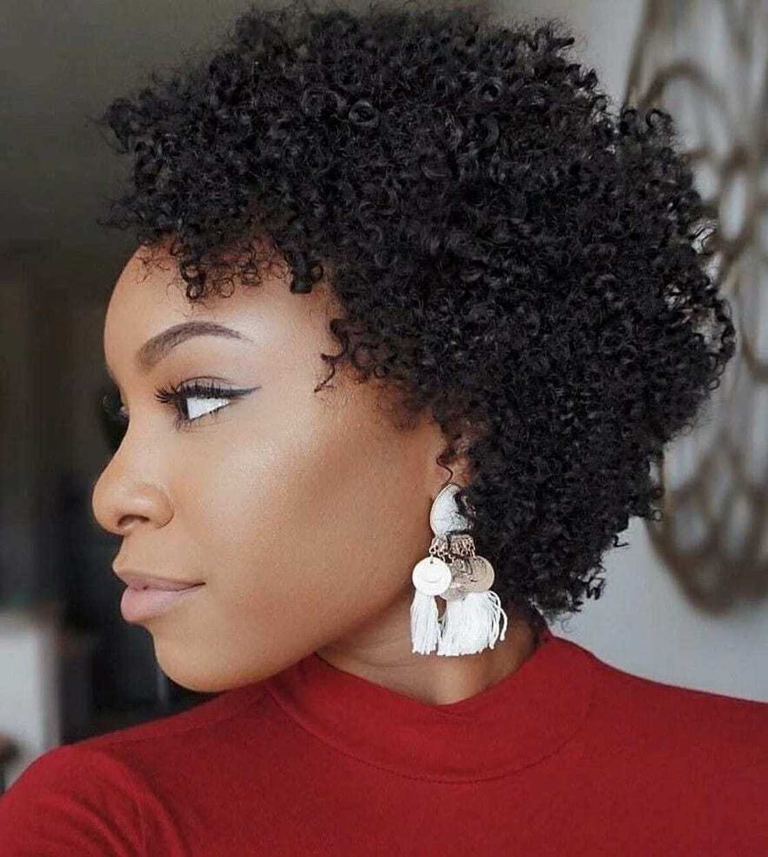 Short Layered Ear-Length Black Curls Short Layered Ear-Length Black Curls — Classy Curly Hairstyles for Black Women