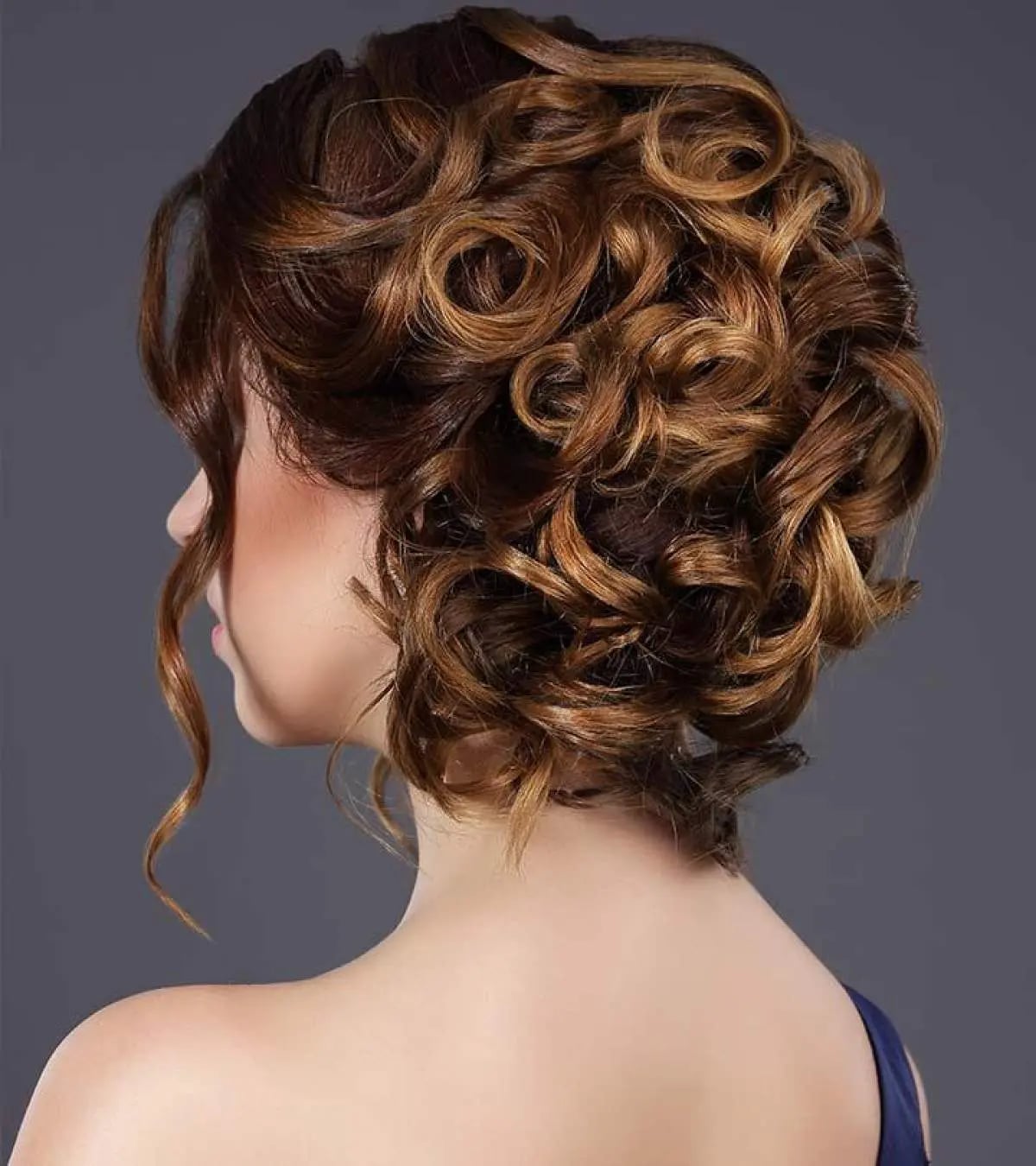 Chestnut Brown Updo With Sculpted Curls Chestnut Brown Updo With Sculpted Curls — Classy Curly Updo