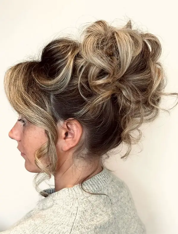 Voluminous Dark Blonde Curly Updo Voluminous Dark Blonde Curly Updo — Classy Curly Updo