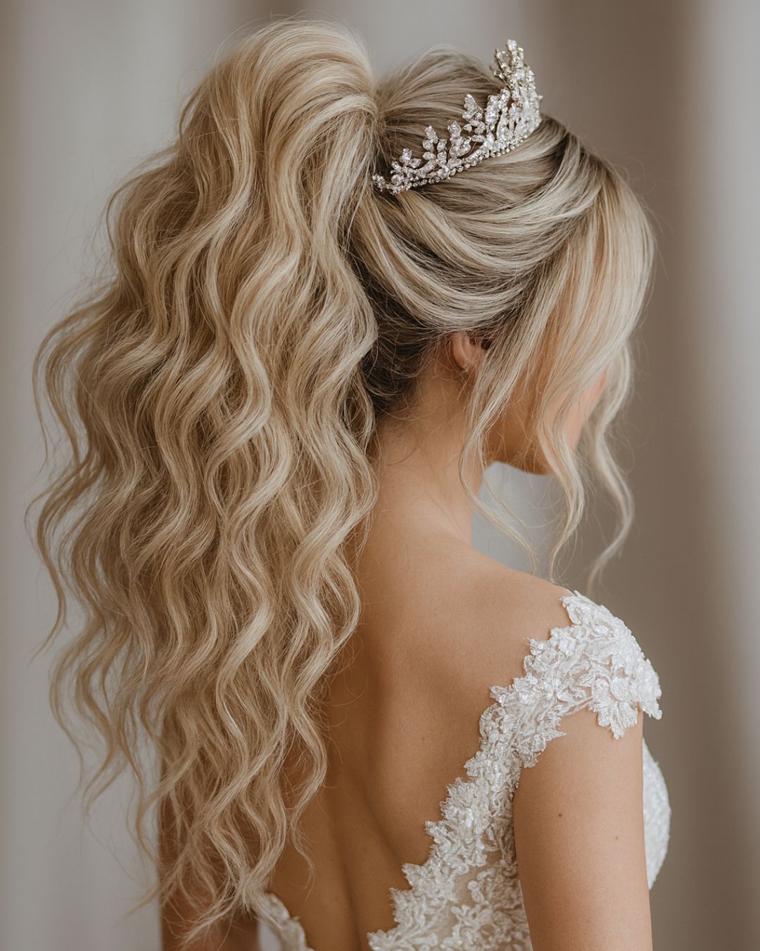 Voluminous Ash Blonde Ponytail With Waves Voluminous Ash Blonde Ponytail With Waves — Classy Dance Hair