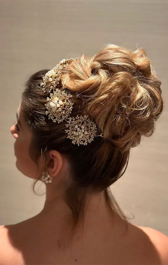 Honey Blonde Voluminous Curls With Blowout — Classy Dance Hairstyles