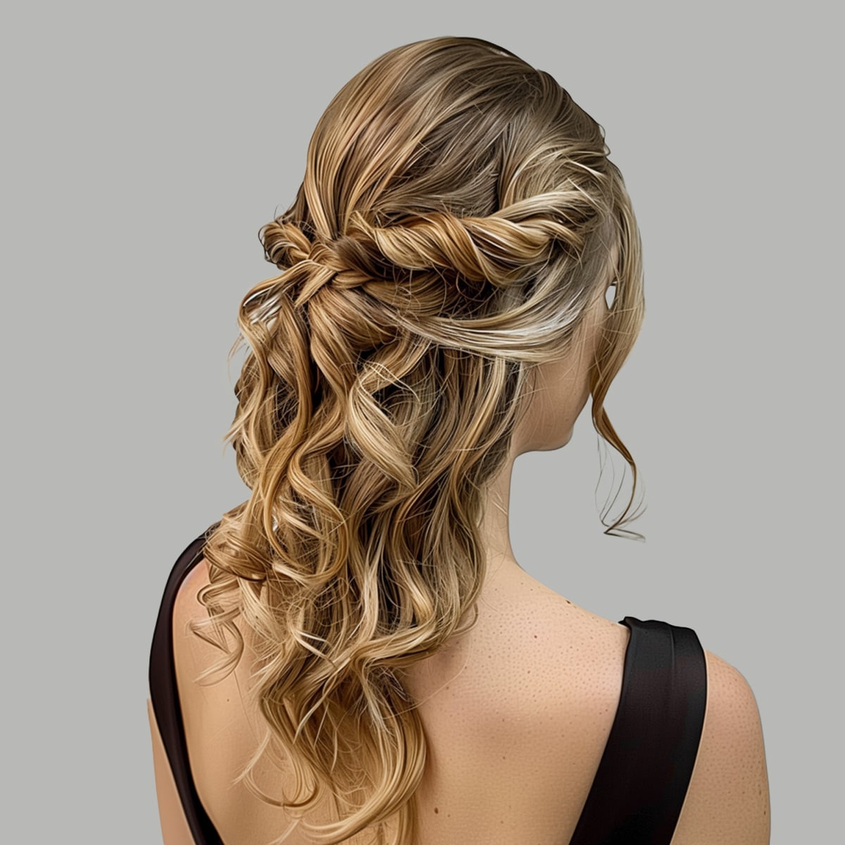 Ash Blonde Half-Up With Twisted Crown — Classy Dance Hairstyles