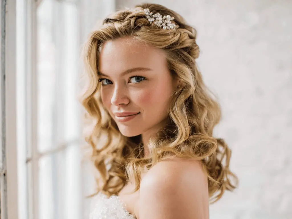 Blonde Half-Up With Face-Framing Pieces And Clip — Classy Dance Hairstyles