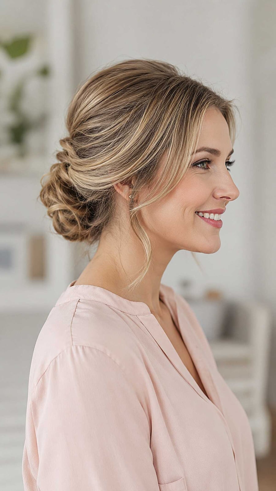 Soft Blonde Updo With Curtain Bangs Soft Blonde Updo With Curtain Bangs — Classy Dirty Hair Hairstyles