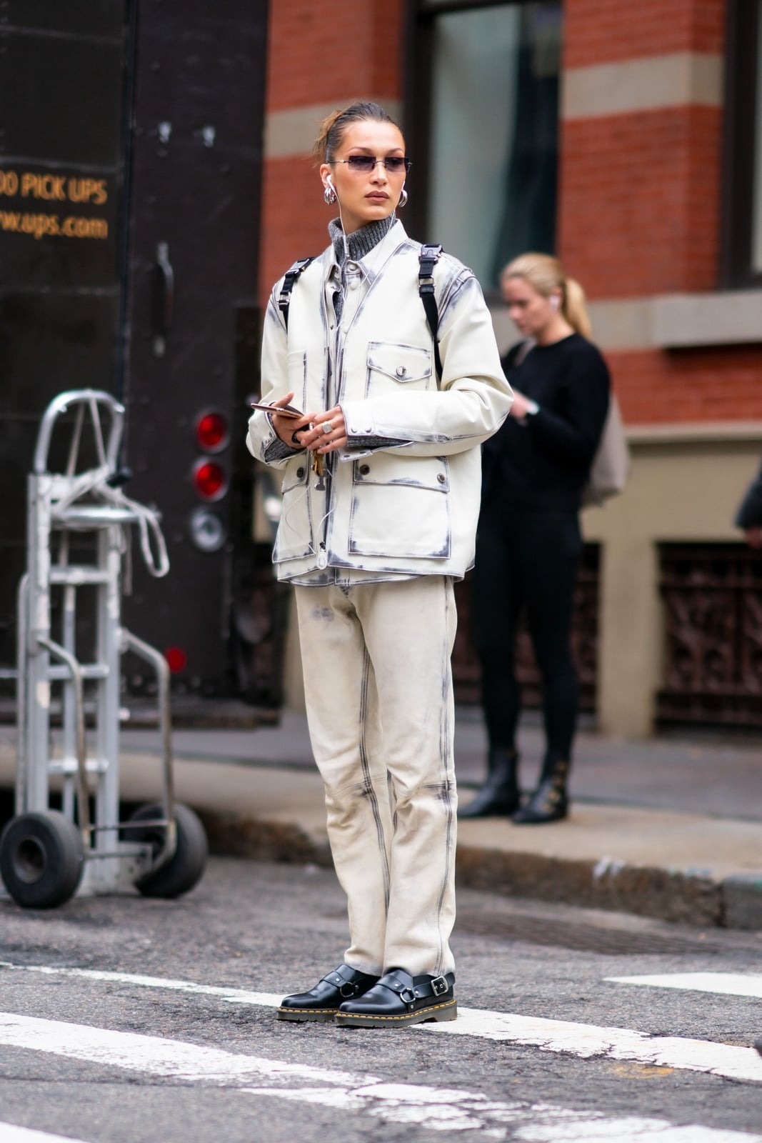Acid Wash Denim Jacket With Gray Turtleneck And Loafers Acid Wash Denim Jacket With Gray Turtleneck And Loafers — Classy Doc Martens Outfits