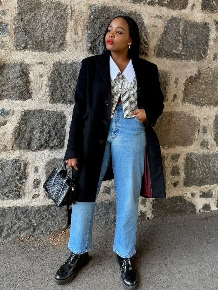 Black Coat Over Vest And White Shirt, Office-Safe Version Black Coat Over Vest And White Shirt, Office-Safe Version — Classy Doc Martens Outfits