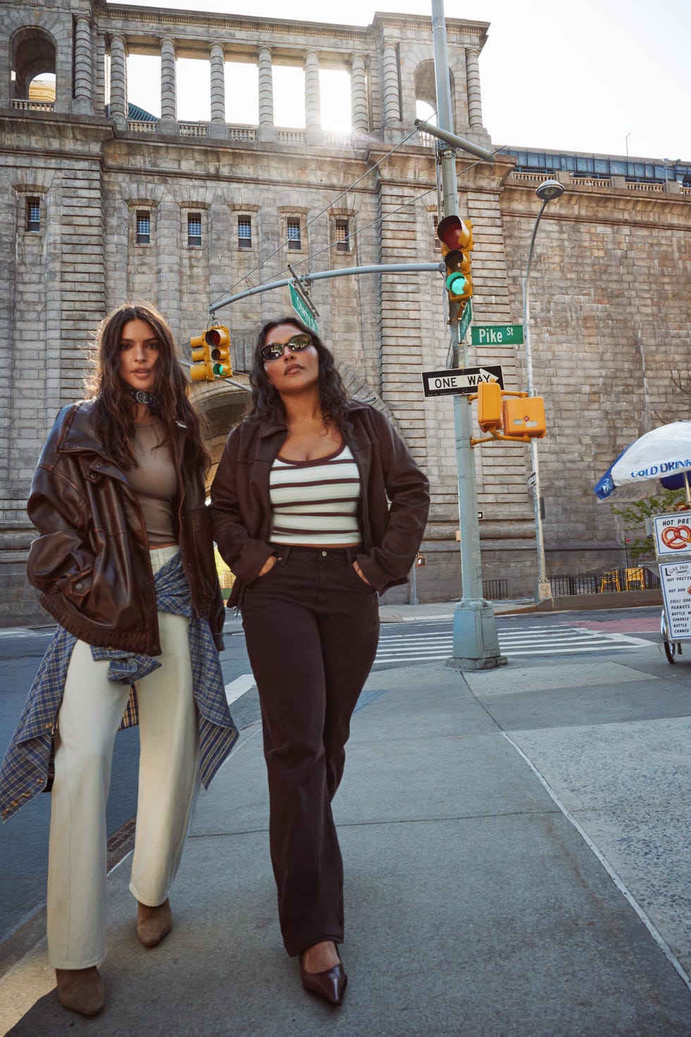 Leather Jacket With Wide Leg Pants — Classy Downtown Girl Outfits