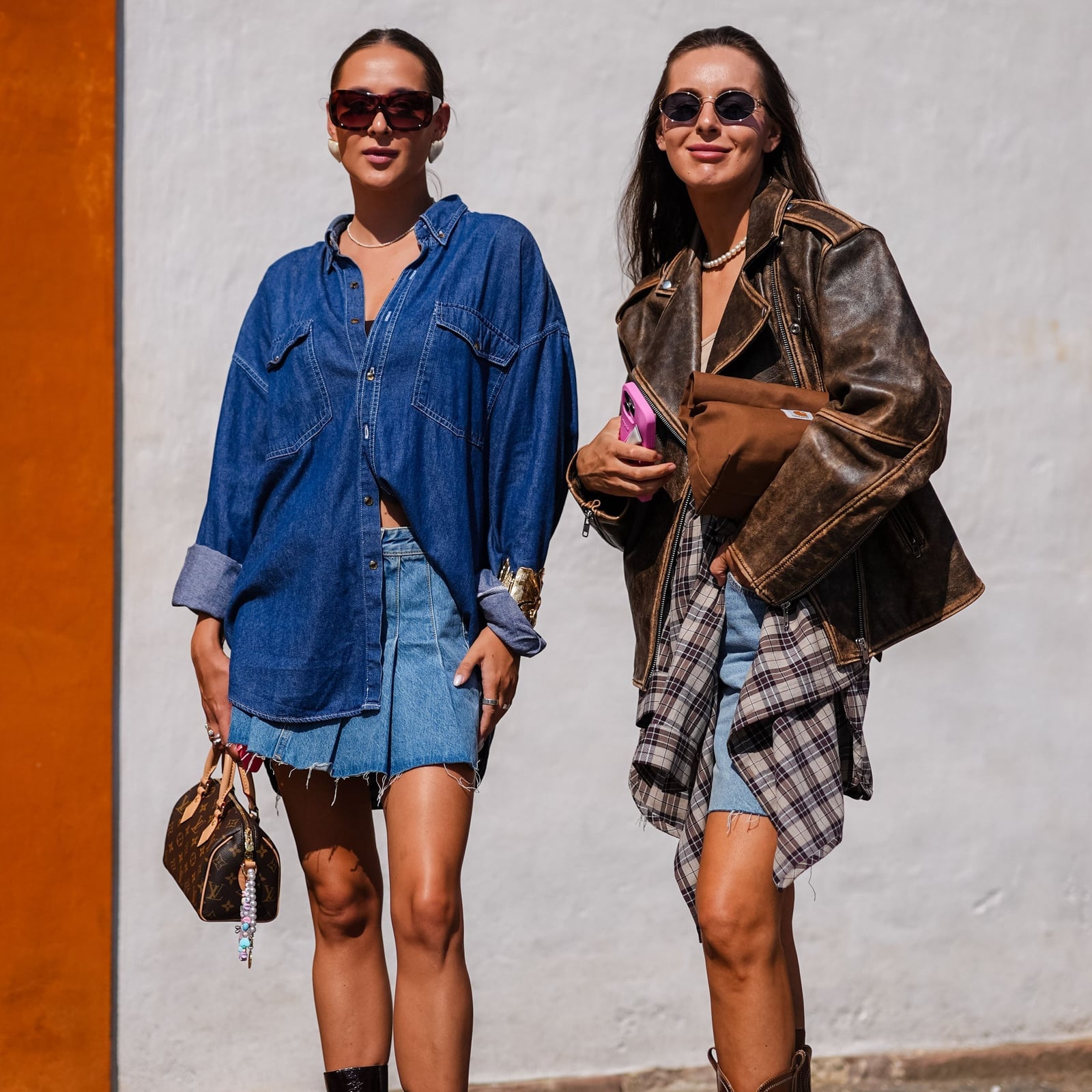 Leather Jacket Over Denim With Brown Cowboy Boots — Classy Downtown Girl Outfits