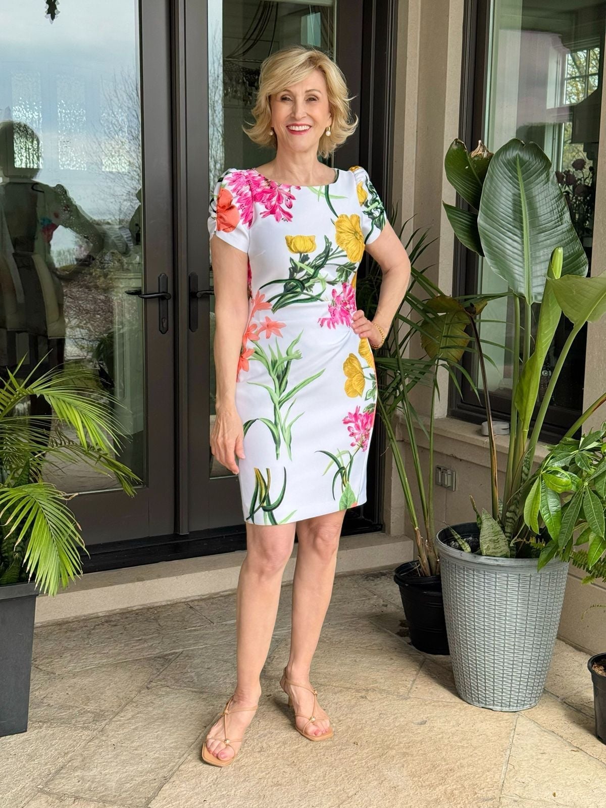 White Floral Print Sheath Dress White Floral Print Sheath Dress — Classy Dress As Your Type