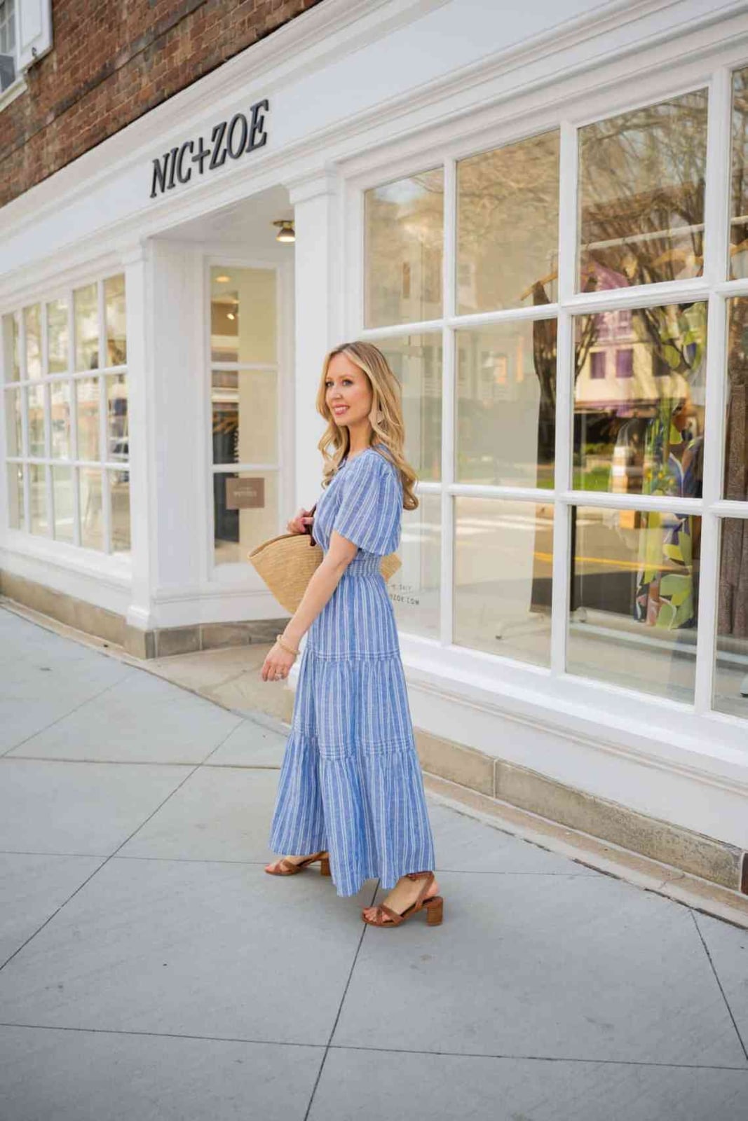 Blue and White Striped Tiered Maxi Dress Blue and White Striped Tiered Maxi Dress — Classy Dress As Your Type