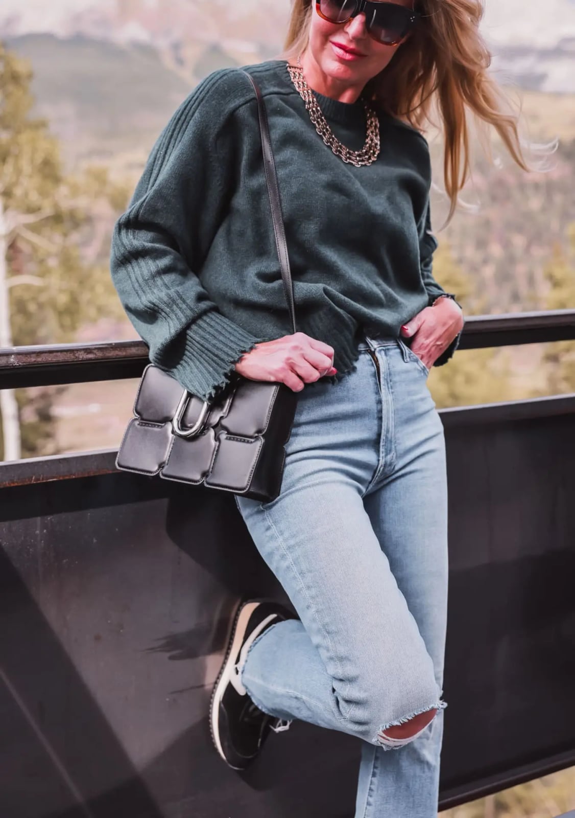 Chunky Knit Sweater with Distressed Jeans Chunky Knit Sweater with Distressed Jeans — Classy Edgy Outfits