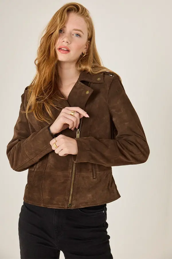 Suede Biker Jacket with Black Jeans Suede Biker Jacket with Black Jeans — Classy Edgy Outfits
