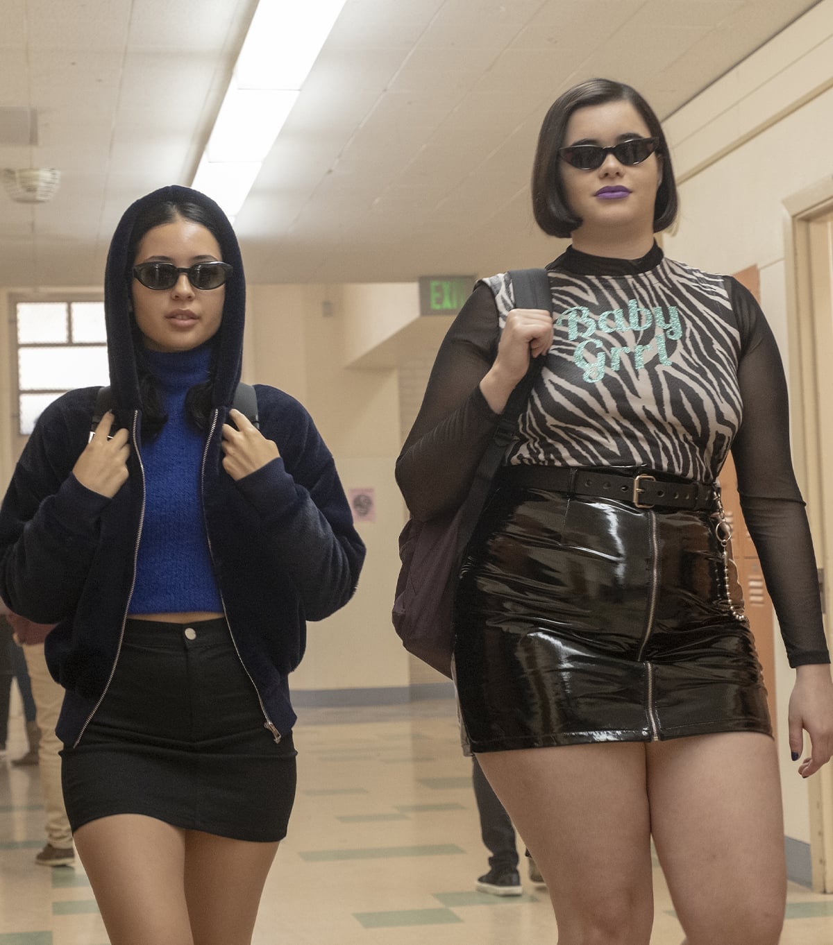 Navy Hoodie Over Turtleneck with Mini Skirt — Classy Euphoria Outfits