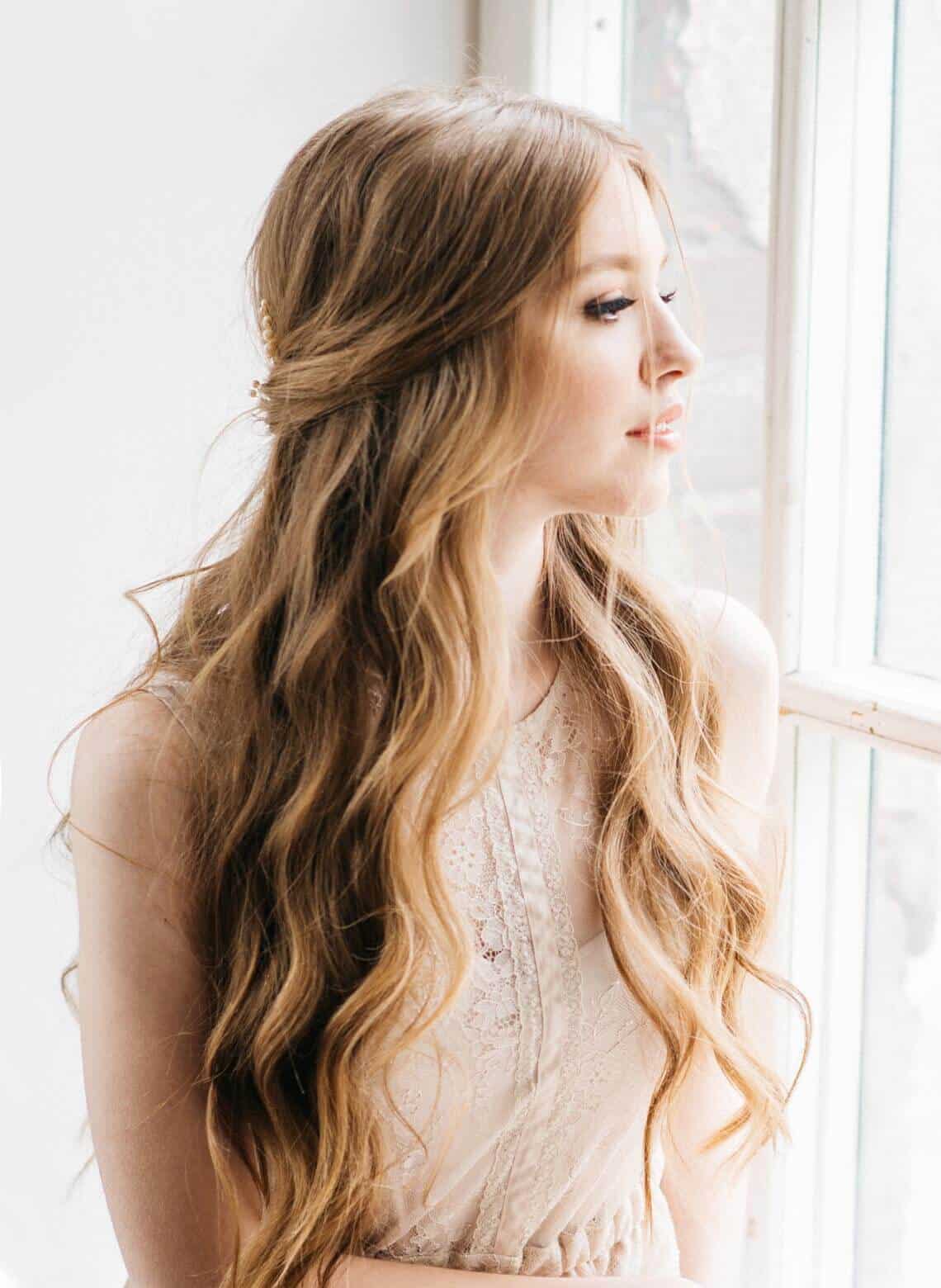 Long Light Brown Half Up Half Down — Classy Everyday Hairstyles