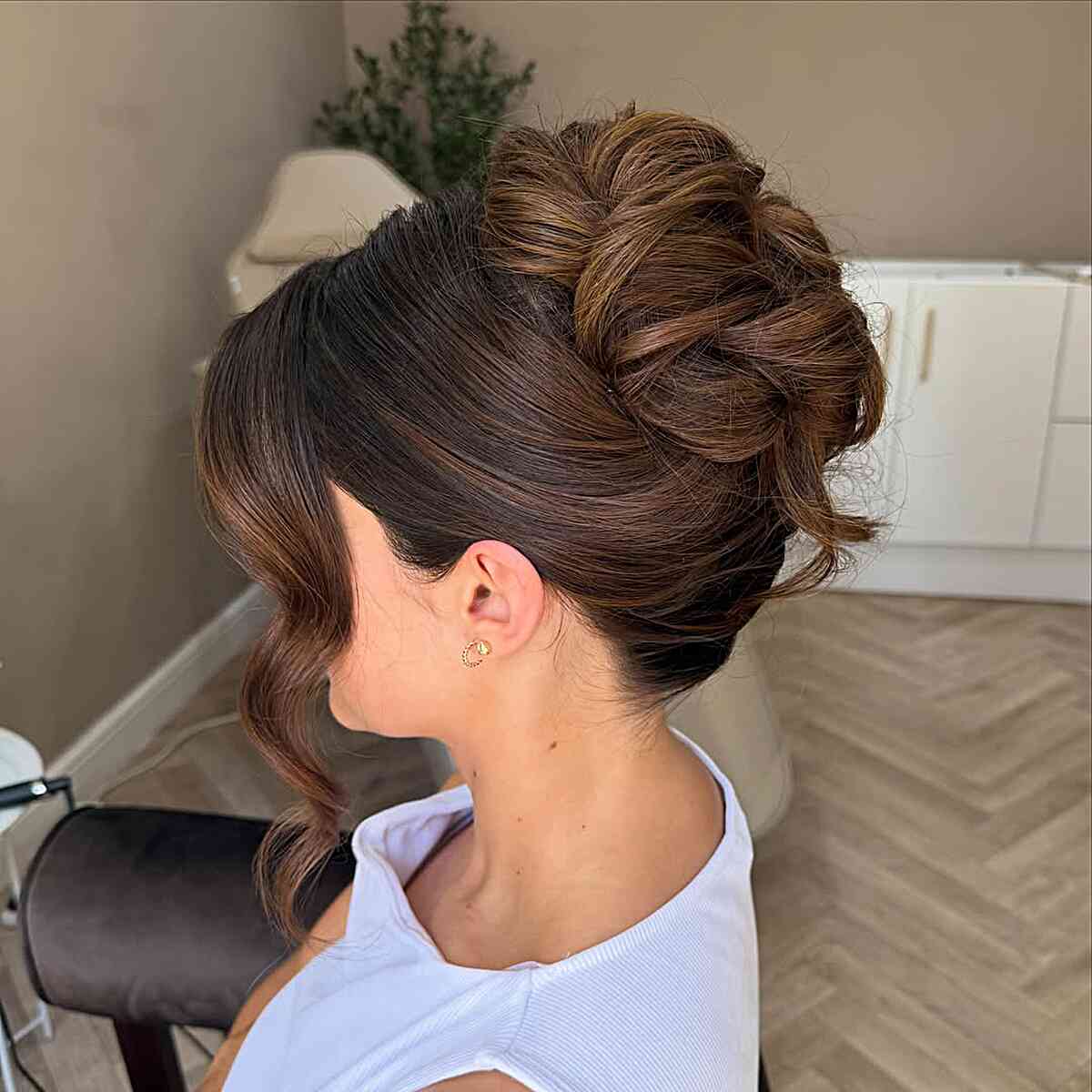 Long Dark Brown Voluminous Updo — Classy Everyday Hairstyles