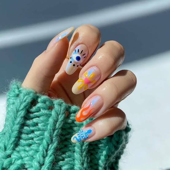 Deep Red Orange Yellow Flame Gradient Coffin Nails Deep Red Orange Yellow Flame Gradient Coffin Nails — Classy Flame Nails