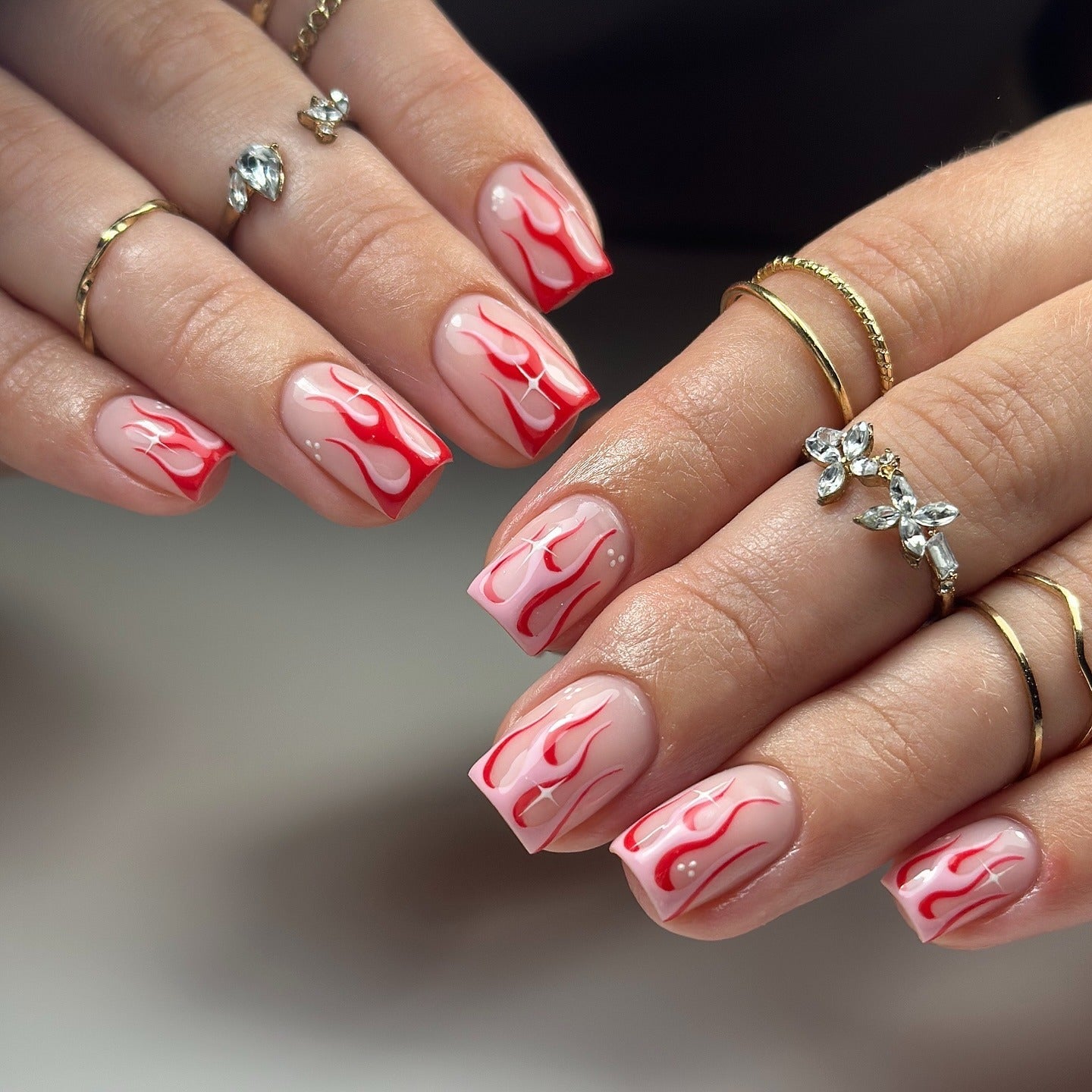 Black Red Silver Flame Art Long Coffin Nails Black Red Silver Flame Art Long Coffin Nails — Classy Flame Nails