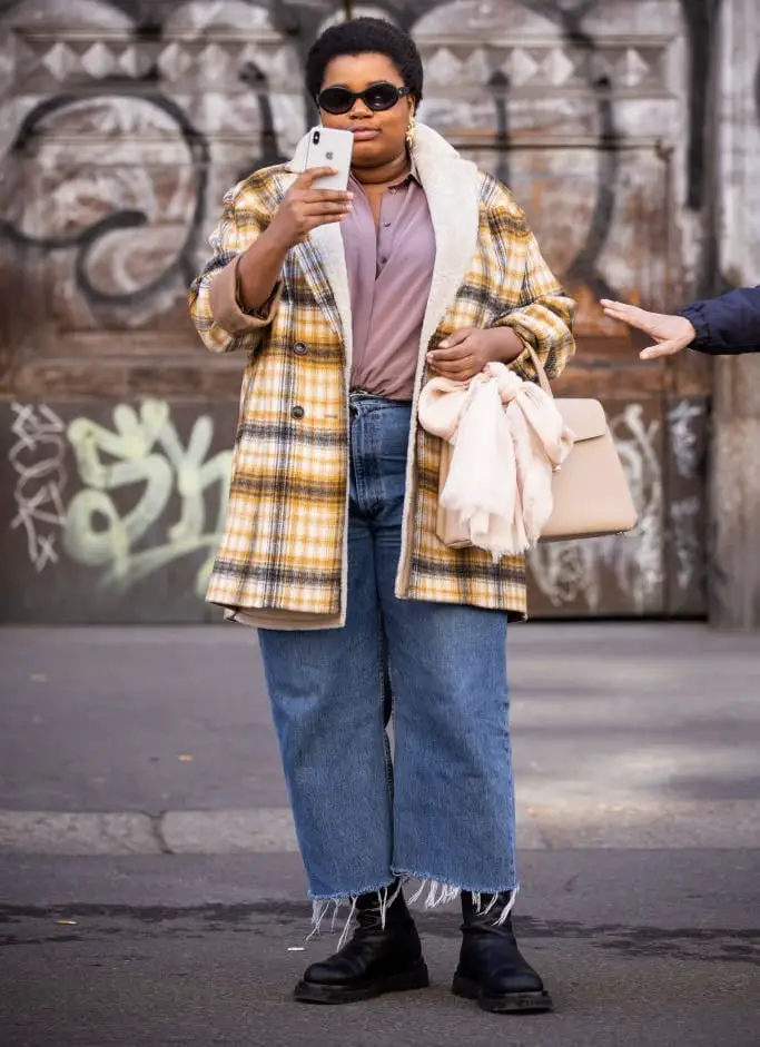 Yellow Plaid Flannel Coat With Faux Fur Collar Yellow Plaid Flannel Coat With Faux Fur Collar — Classy Flannel Outfits