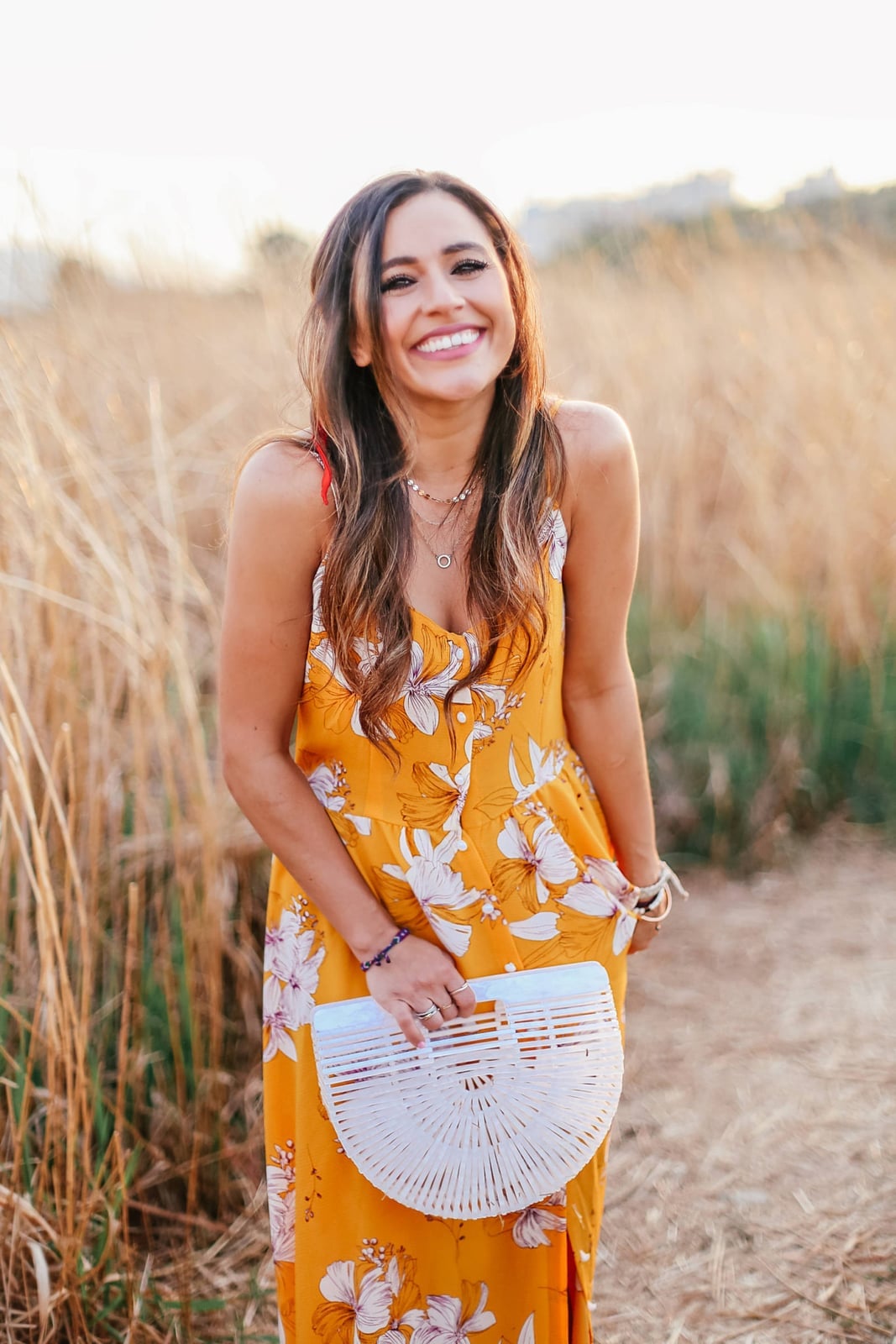 Yellow Maxi Dress with Bold Floral Print Yellow Maxi Dress with Bold Floral Print — Classy Floral Outfits