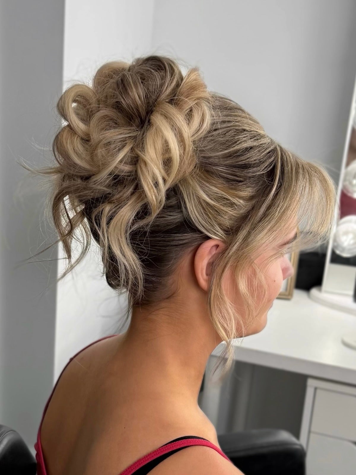 Blonde Updo With Soft Curls, Long — Classy Formal Updos