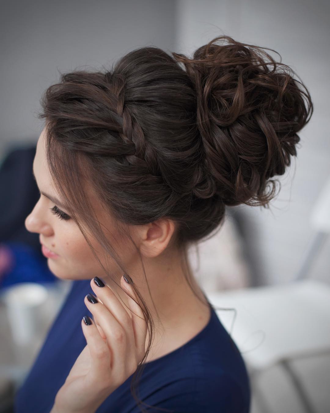 High Updo With Large Braided Section — Classy Formal Updos