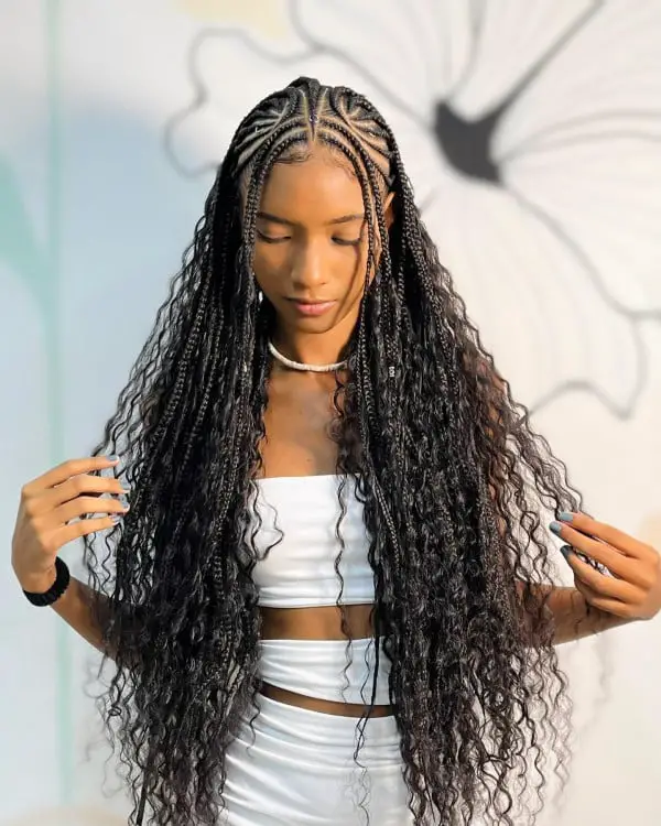 Black Fulani Braids With Ultra-Long Curly Ends — Classy Fulani Braids with Curls