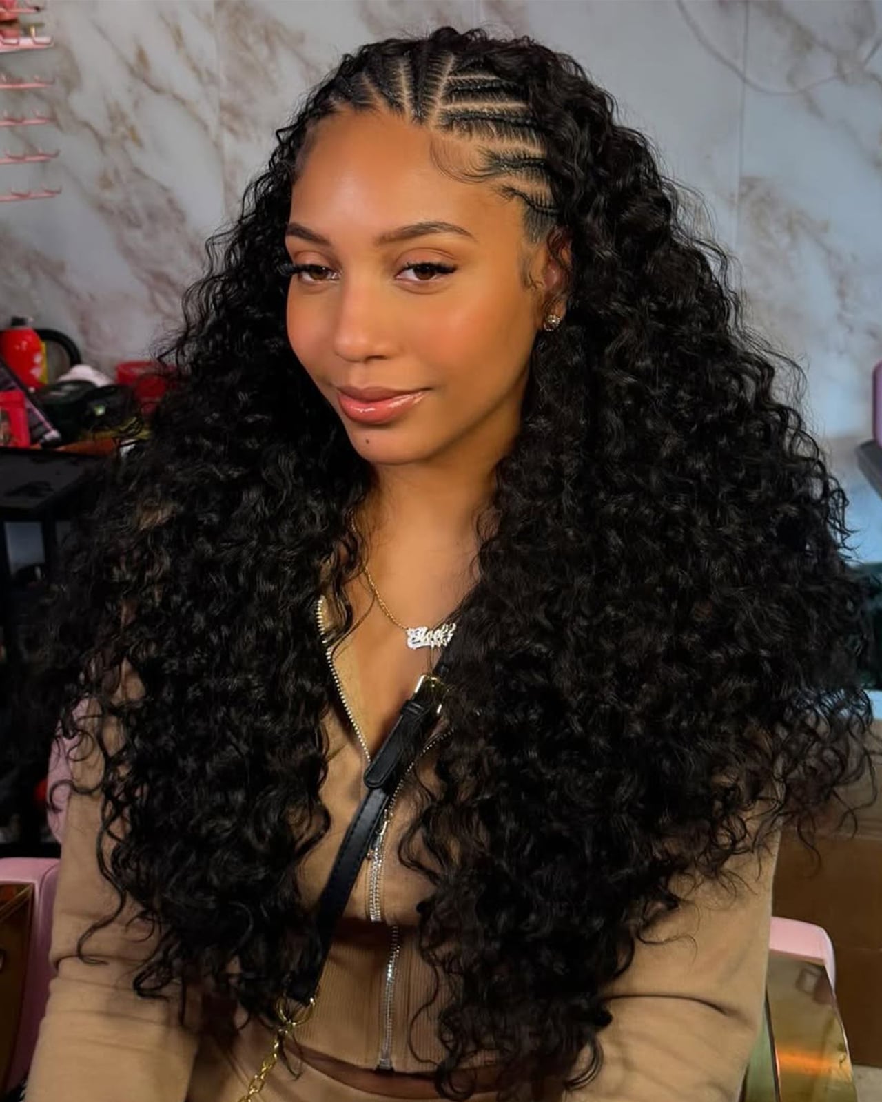 Black Fulani Braids With Long Flowing Curls — Classy Fulani Braids with Curls