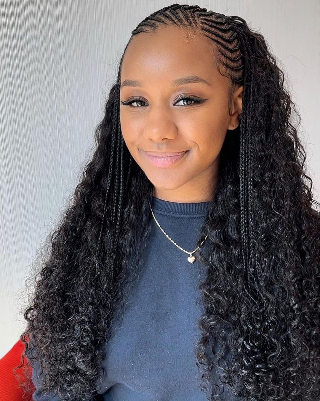 Black Fulani Braids With Voluminous Curls — Classy Fulani Braids with Curls