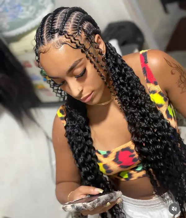 Black Fulani Braids With Long Loose Curls — Classy Fulani Braids with Curls