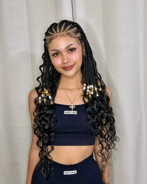 Black Fulani Braids With Beads And Curls — Classy Fulani Braids with Curls