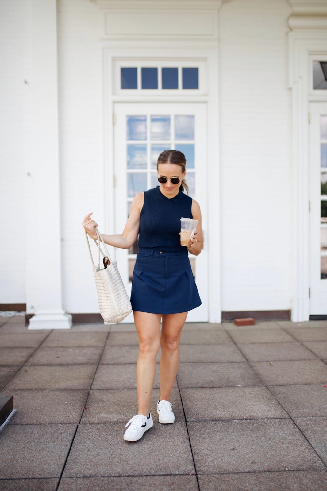 Navy Sleeveless Top and Matching Skort — Classy Golf Outfits