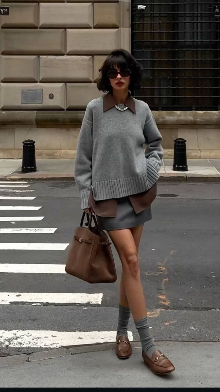 Grey And Brown Outfit Inspiration | Cool Chic Style Fashion
