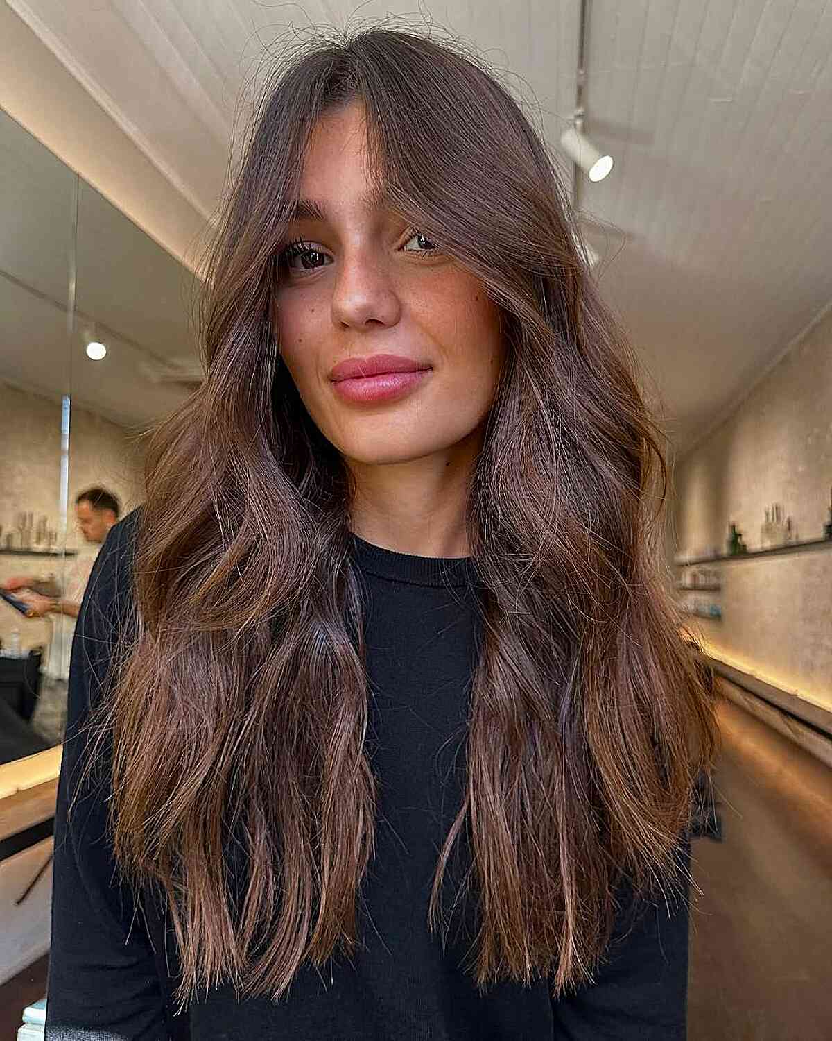 Mid-Back Loose Waves With Side-Swept Bangs — Classy Hair Care Routine