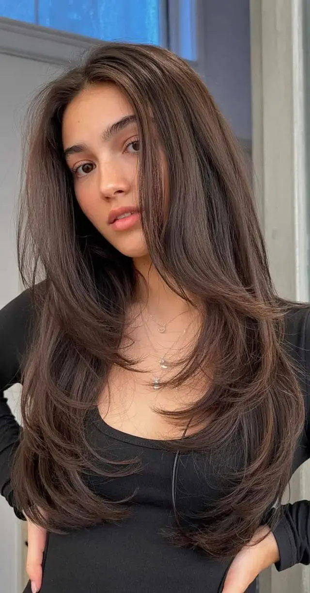 Mid-Back Flowing Layers And Voluminous Blowout — Classy Hair Care Routine